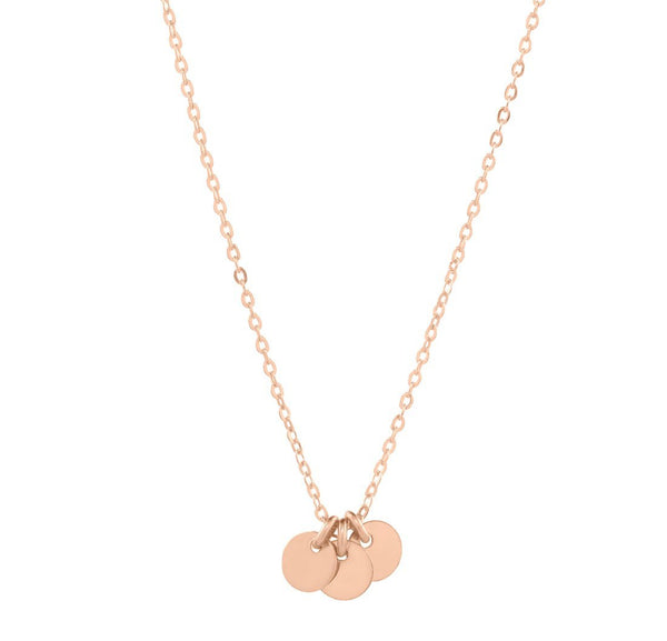 Tiny Triple Disc Choker Necklace - Rosegold - Necklaces - Ofina