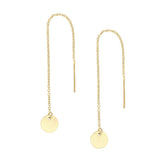 Geometric Ear Threaders (more shapes) - Disc / Gold - Earrings - Ofina