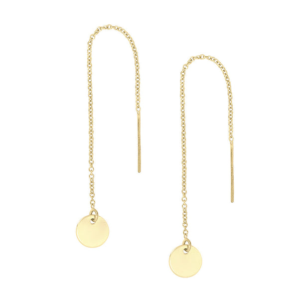 Geometric Ear Threaders (more shapes) - Disc / Gold - Earrings - Ofina