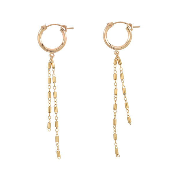 Round Multi Bar Chain Dangle Hoops - - Earrings - Ofina
