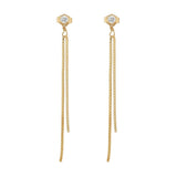 Box Chain CZ Studs - Small - Earrings - Ofina