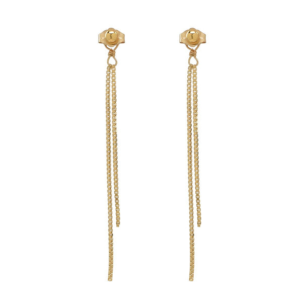 Box Chain Sphere Studs - Small - Earrings - Ofina