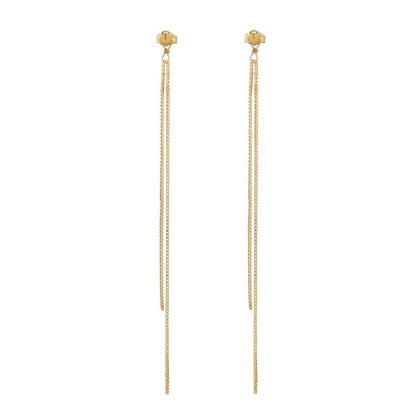 Box Chain Sphere Studs - Large - Earrings - Ofina