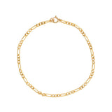 Figaro Chain Link Bracelet - Gold / 6" - Bracelets - Ofina