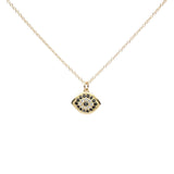 CZ Black Evil Eye Necklace - Gold - Necklaces - Ofina