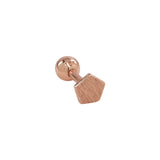 Solid Gold Brushed Pentagon Tragus Earring - Rose Gold - Earrings - Ofina