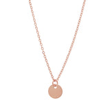 Solid Gold Tiny Disc on Thin Chain Necklace - Rose Gold - Necklaces - Ofina