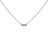 14k Solid Gold Triple Stardust Necklace - White Gold - Necklaces - Ofina