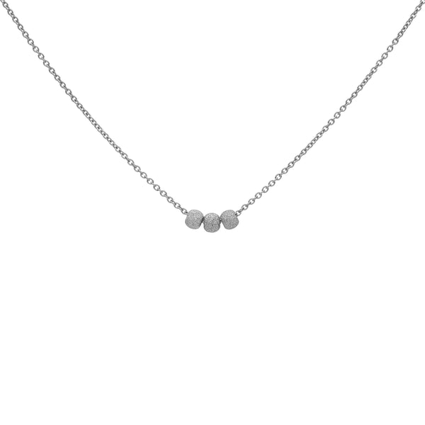 14k Solid Gold Triple Stardust Necklace - White Gold - Necklaces - Ofina