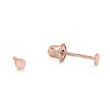 10k Solid Gold Circle Studs - 2mm / Rose Gold - Earrings - Ofina
