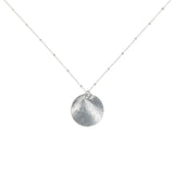 SALE - Brushed Disc Long Necklace - Silver / 24" - Necklaces - Ofina