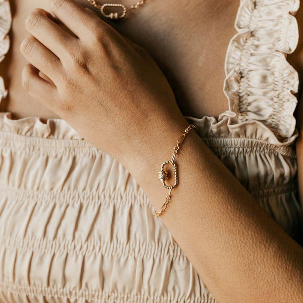 Elongated Oval Link Carabiner Bracelet - - Bracelets - Ofina
