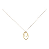 Double Brushed Marquise Necklace - Gold - Necklaces - Ofina