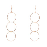 Triple Diamond Cut Drop Earrings - Rose Gold - Earrings - Ofina