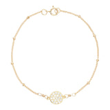 Multi-CZ Round Ball Chain Bracelet - Gold - Bracelets - Ofina
