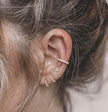 10k Solid Gold CZ Fishtail Snap Middle Ear Cuff - - Earrings - Ofina