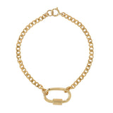 Curb Chain Carabiner Bracelet - - Bracelets - Ofina