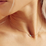 Tiny Round Opal Choker - - Necklaces - Ofina