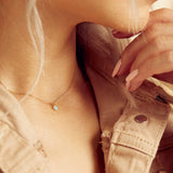 Circle Opal Necklace - - Necklaces - Ofina