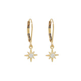 Black CZ Star Leverback Earrings - - Earrings - Ofina