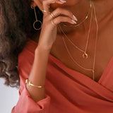 Open Double Bar Hinged Cuff - - Bracelets - Ofina