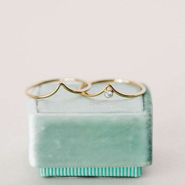 CZ Chevron Ring - - Rings - Ofina