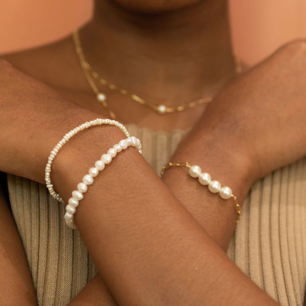 Pearl Cluster Choker Necklace - - Necklaces - Ofina
