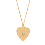 Star CZ Heart Locket - Gold - Necklaces - Ofina
