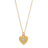SALE - Tiny CZ Star Heart Necklace - - Necklaces - Ofina