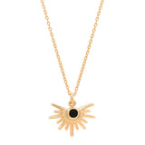 Black CZ Starburst Necklace - - Necklaces - Ofina