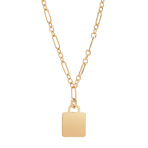 Thin Lock Necklace - - Necklaces - Ofina