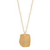 SALE - CZ Crescent Moon Square Necklace - - Necklaces - Ofina