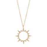 Cutout CZ Sun Necklace - - Necklaces - Ofina