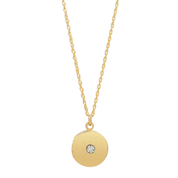 Round CZ Star Locket - - Necklaces - Ofina