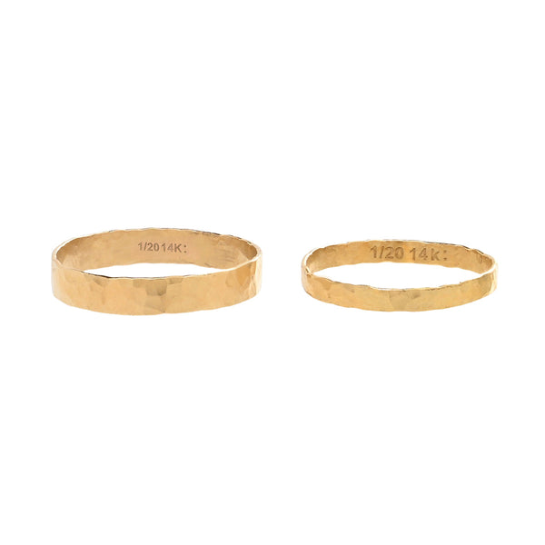 Bold Hammered Band Ring - - Rings - Ofina