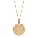 SALE - Floral Round Medallion Necklace - - Necklaces - Ofina