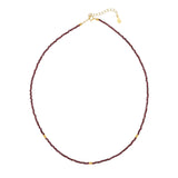 Rhodolite + Gold Mix Choker Necklace - - Necklaces - Ofina