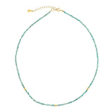 Amazonite + Gold Mix Choker Necklace - - Necklaces - Ofina