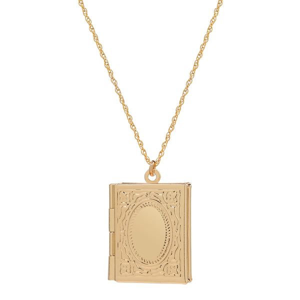 Book Locket Necklace - - Necklaces - Ofina