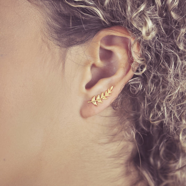 Leaf Ear Crawlers - - Earrings - Ofina