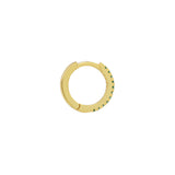Thin Emerald CZ Huggies - - Earrings - Ofina