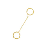 Double Handcuff Chain Huggie - - Earrings - Ofina