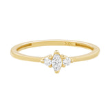 10k Solid Gold Tri-CZ Ring - - Rings - Ofina