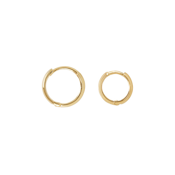 10k Solid Gold Chunky Huggies - - Earrings - Ofina