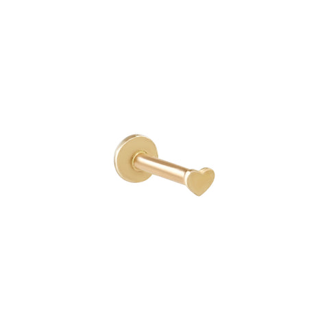 14k Tiny Heart Flat Back Earring - - Earrings - Ofina
