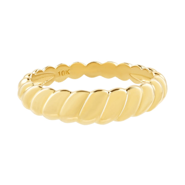 10k Solid Gold Twist Ring - - Rings - Ofina