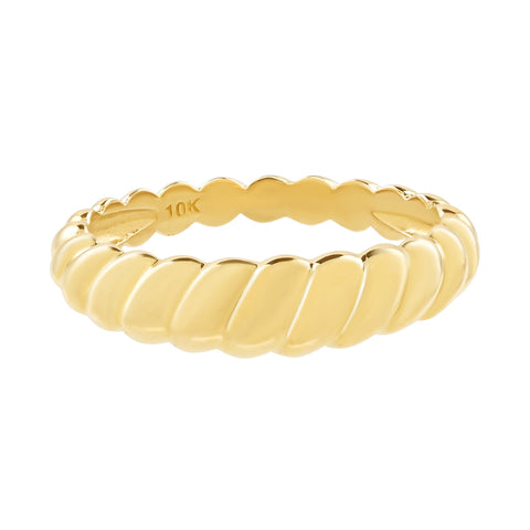 10k Solid Gold Twist Ring - - Rings - Ofina
