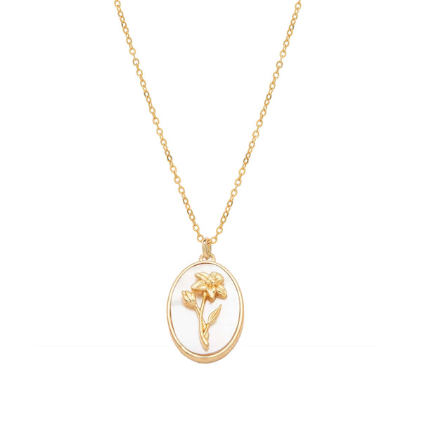 Birth Flower Necklace - March - Daffodil - Necklaces - Ofina