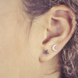 Moon & Star Studs - - Earrings - Ofina