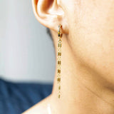 Round Multi Bar Chain Dangle Hoops - - Earrings - Ofina